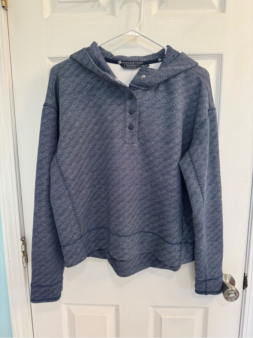 Vineyard Vines Women's Blue Hooded Pullover Snap Front, Size Small NWOT